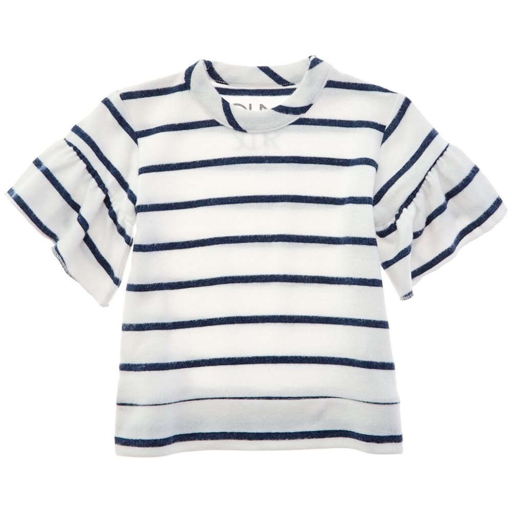NWT Kids Girls Chaser Bliss Knit Peplum Pleat Sleeve Short Sleeve Sweatshirt